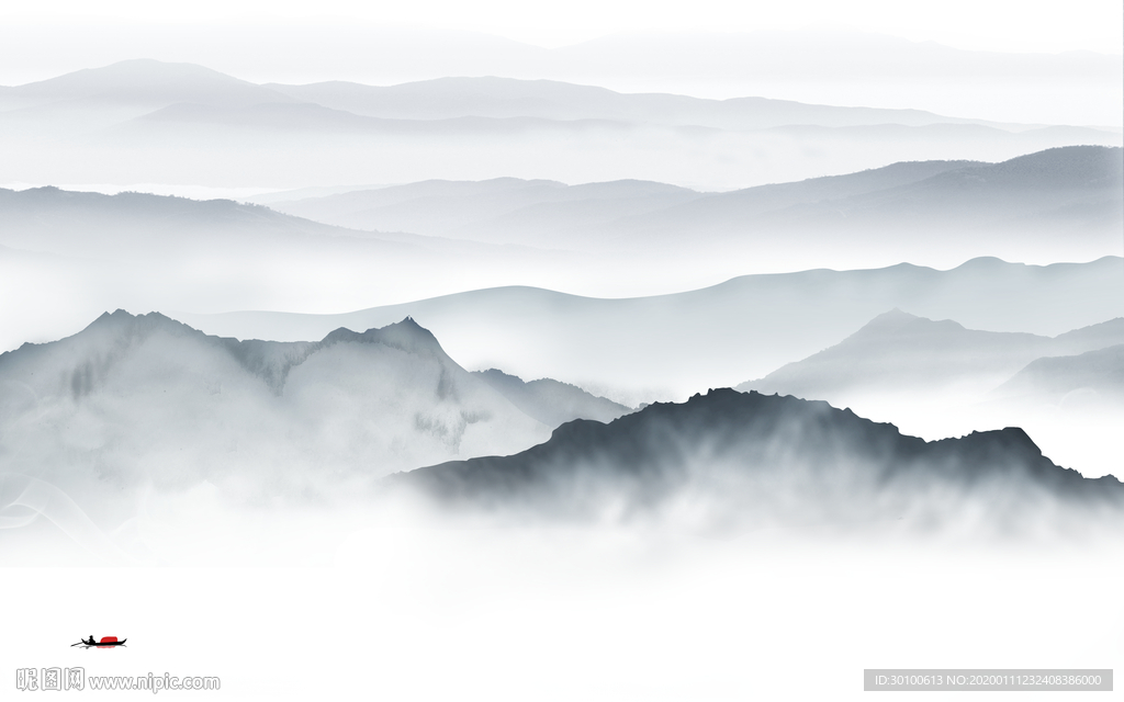 高档新现代山水画 TIF分层