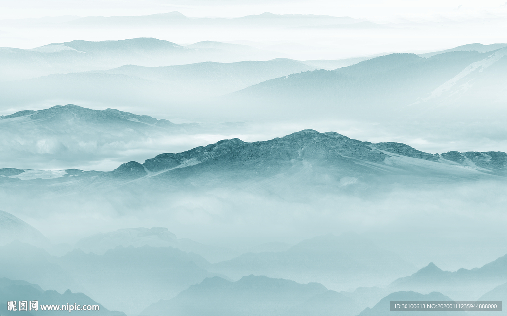 高端背景新山水画 TIF分层