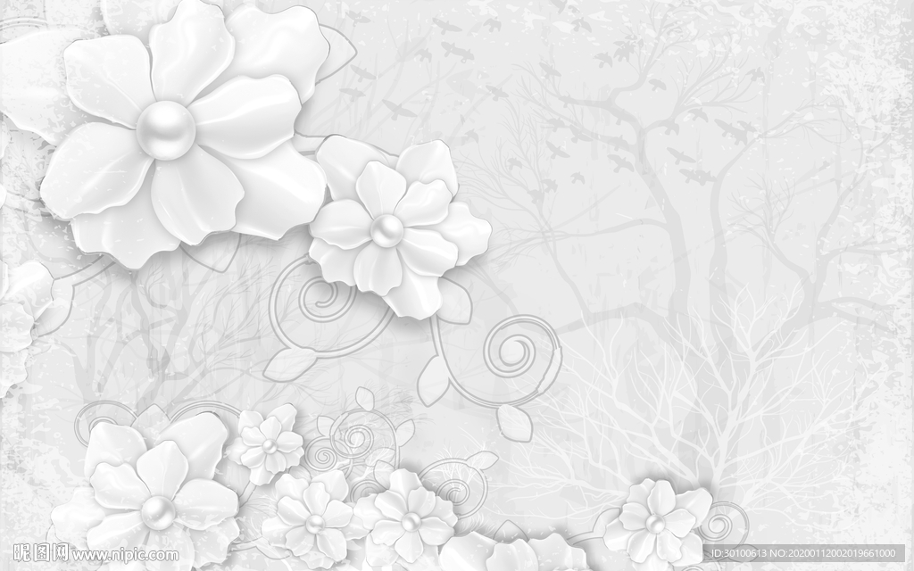 花朵欧式装饰画 TIF分层