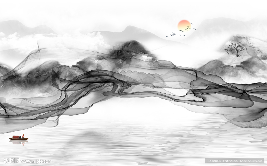 新中式电视新山水画 TIF分层