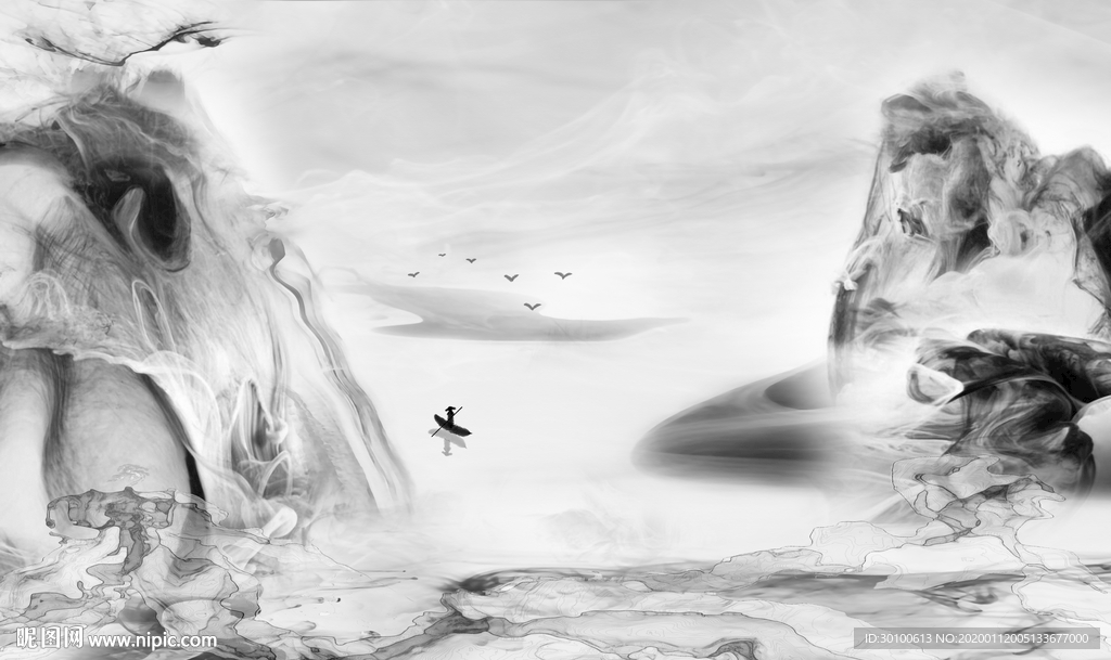 最新山水电视背景 TIF分层