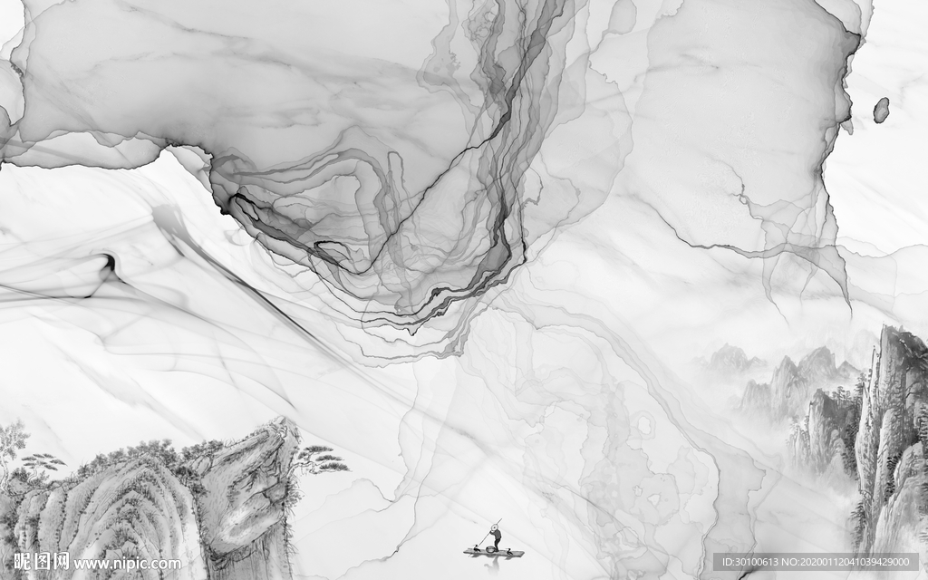 抽象山水电视背景 TIF分层