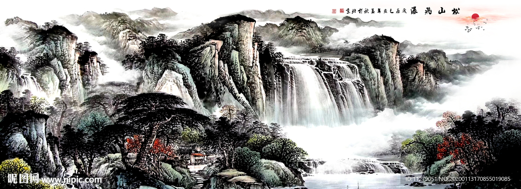 山水画国画水墨画
