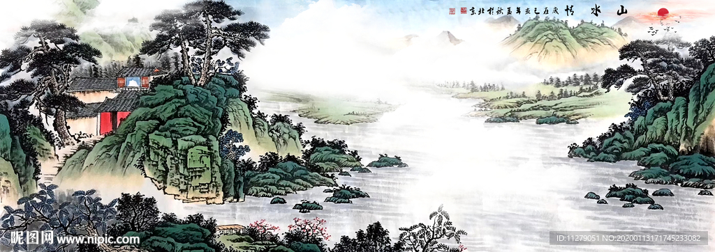 山水情山水画国画