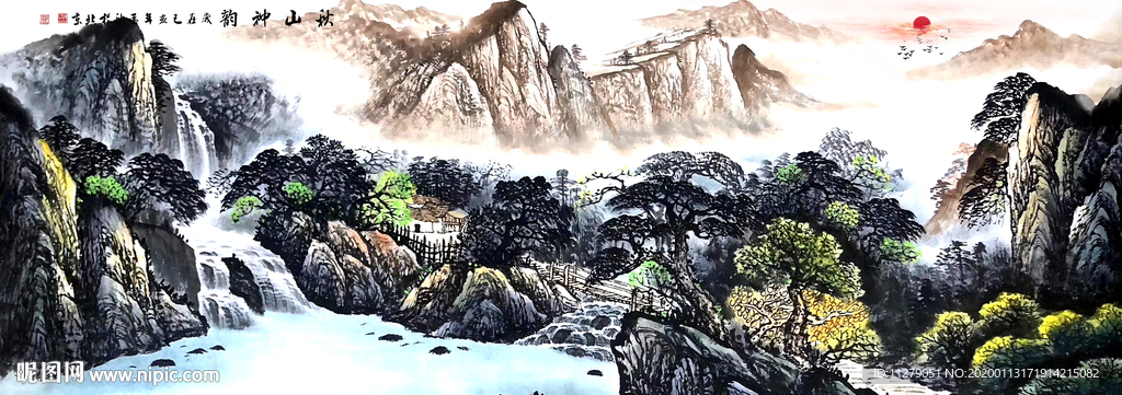 山水画水墨国画