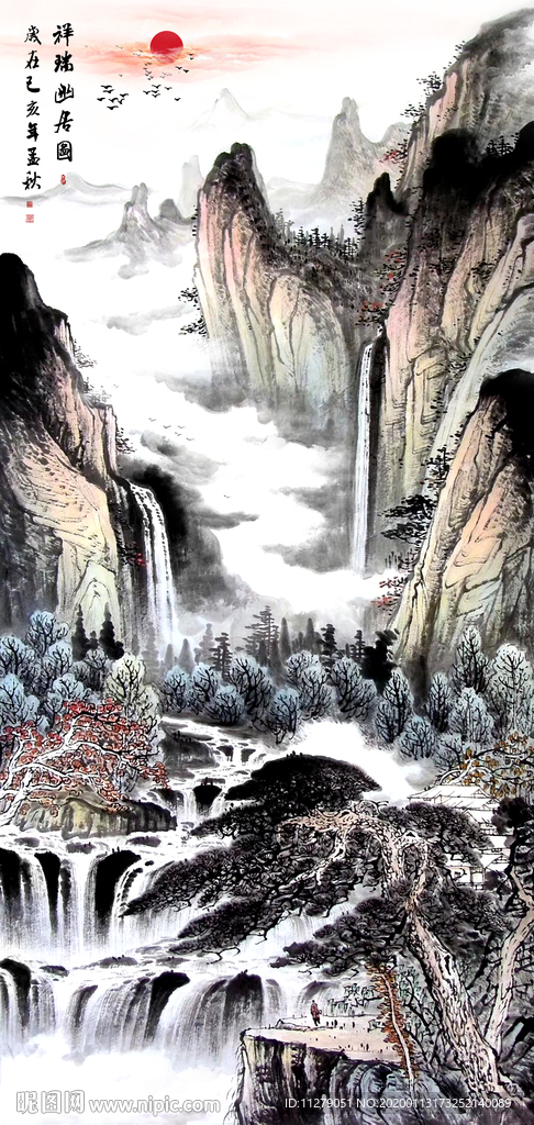 山水画水墨国画
