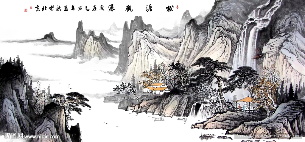 山水画国画水墨画