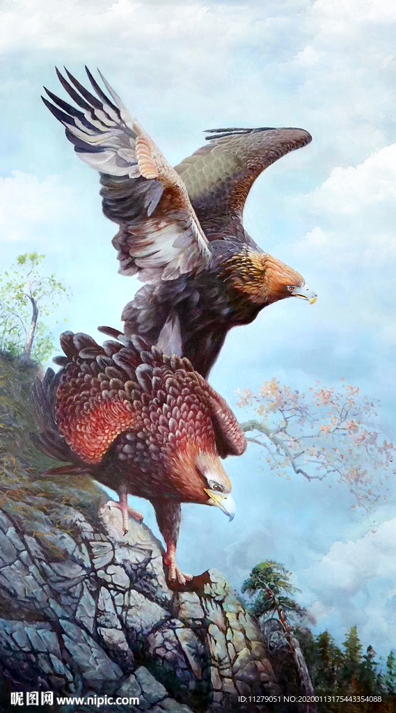雄鹰油画