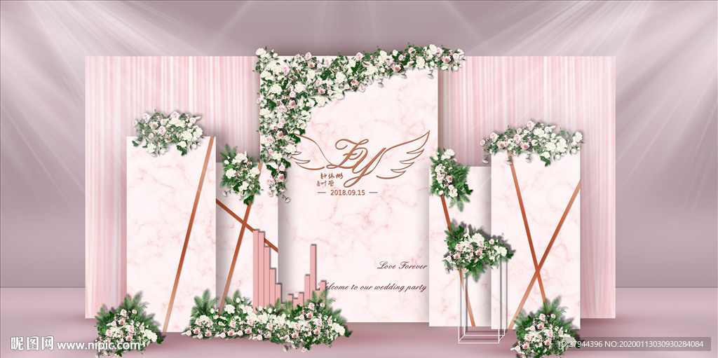 裸粉色森系迎宾区