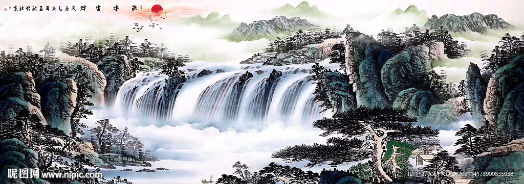 山水画水墨画装饰画