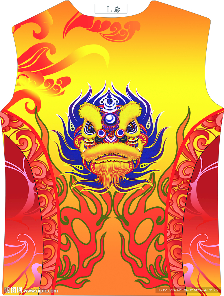 狮子头后片印花