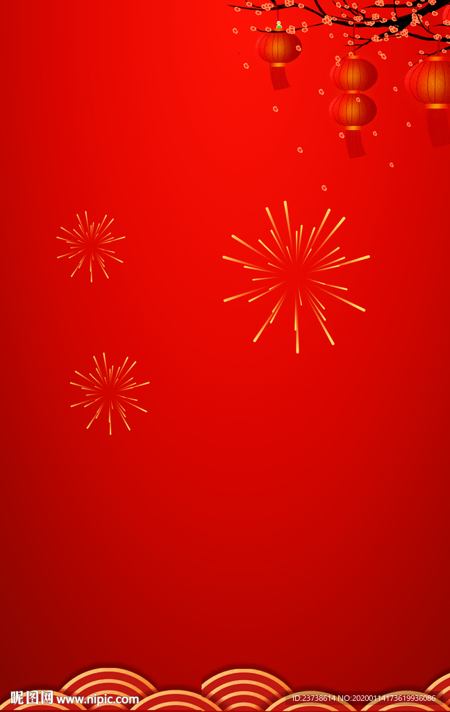 红色烟火节日背景