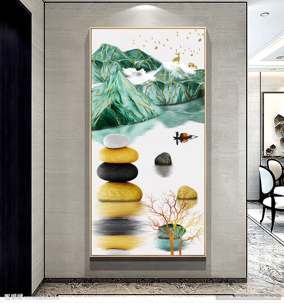 石来运转玄关画