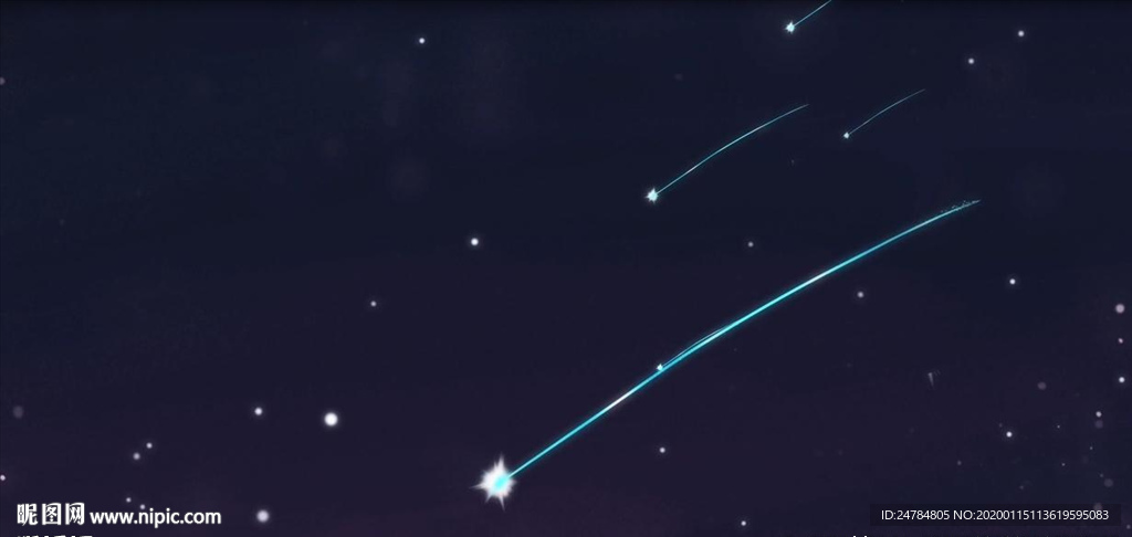 无限循环夜空流星雨AE视频素材