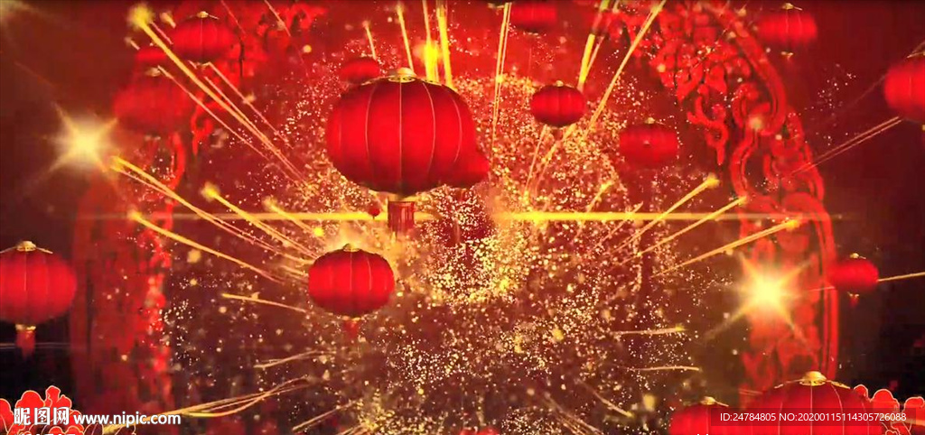 礼花绽放灿烂夜空背景视频