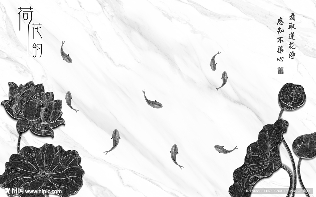 爵士白装饰高清墙画 TIF分层