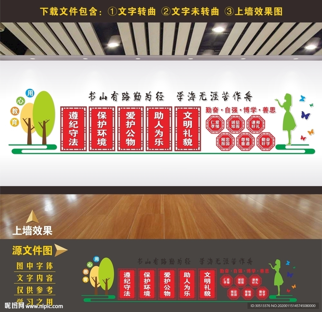 校园文化 文明礼仪 文化墙