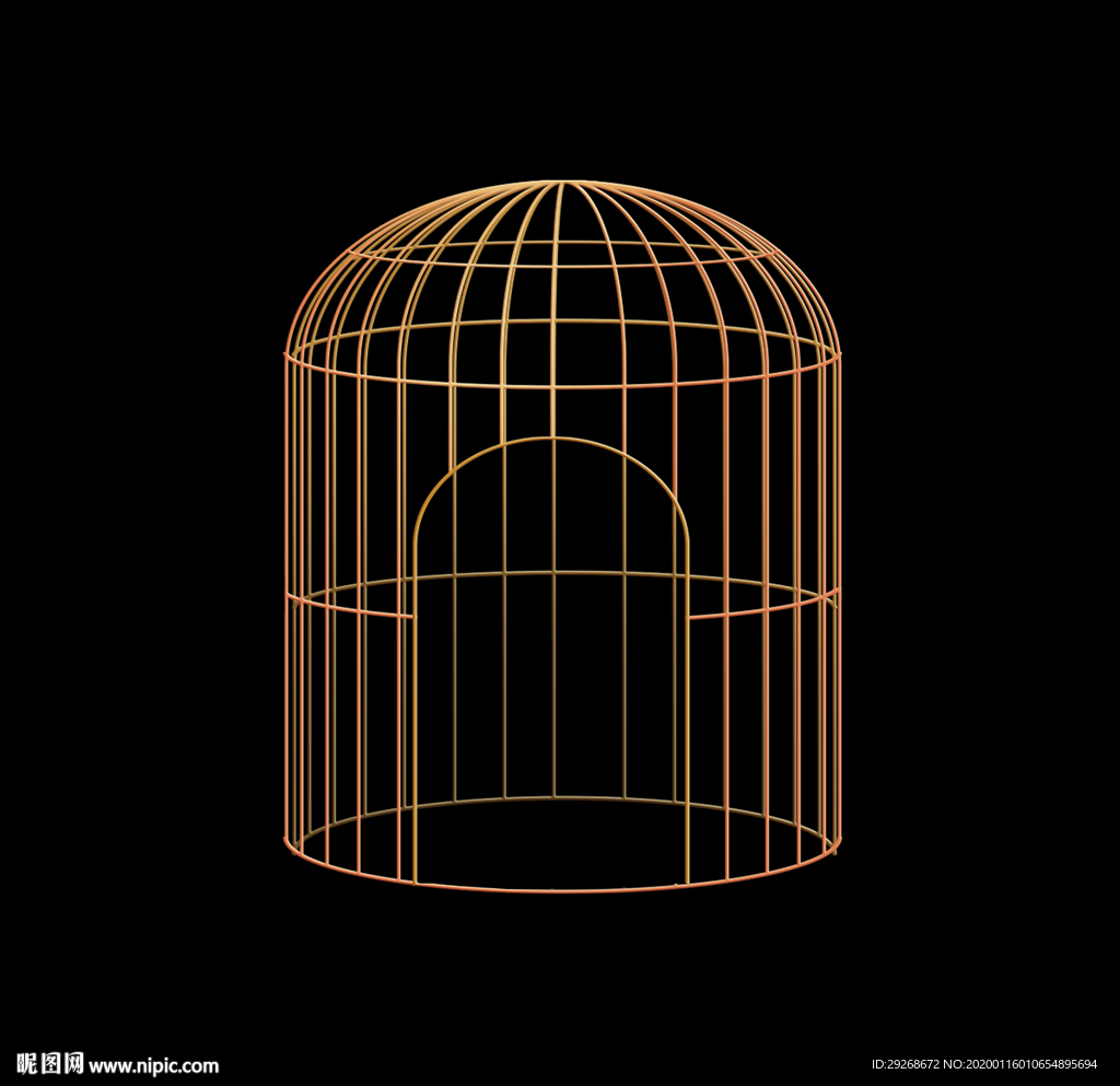 金色手绘铁艺笼子