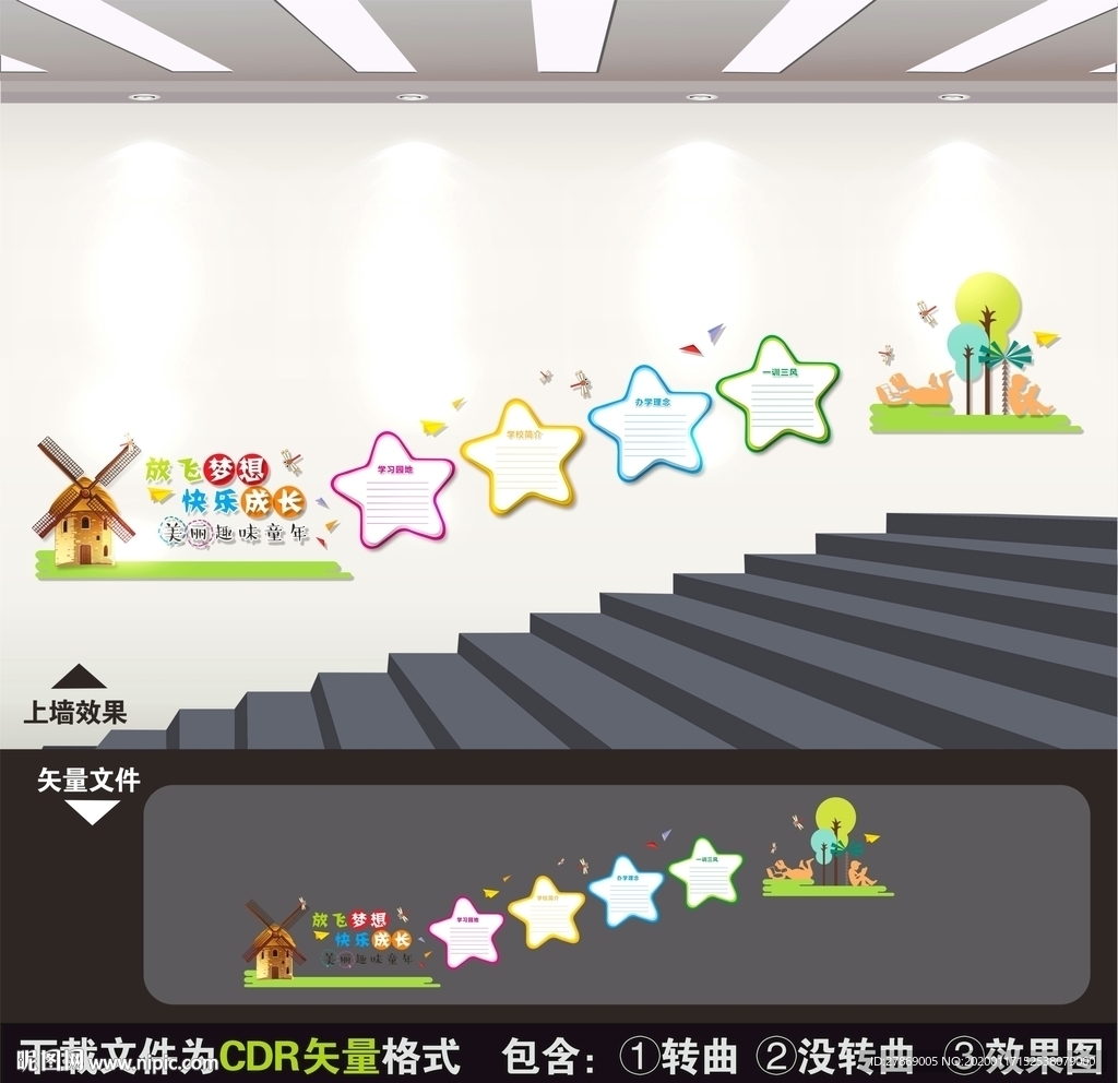 幼儿园楼梯文化墙