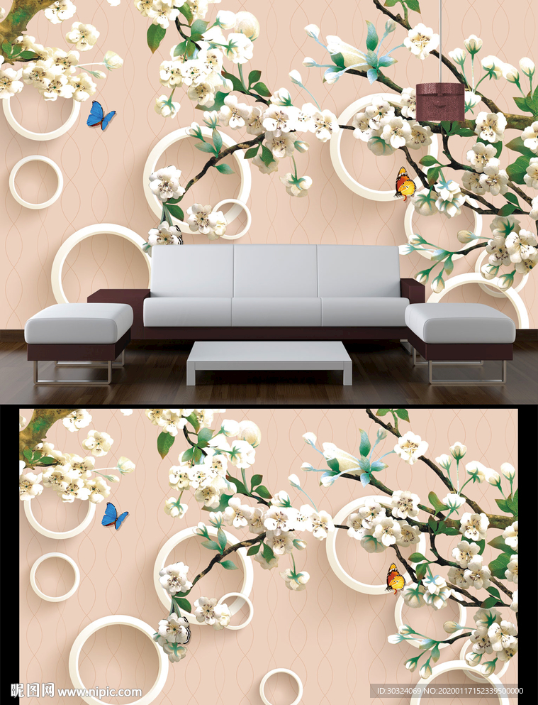 现代简约背景墙