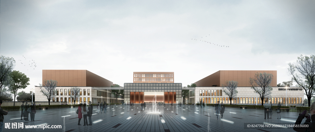 商业中心购物广场建筑效果图
