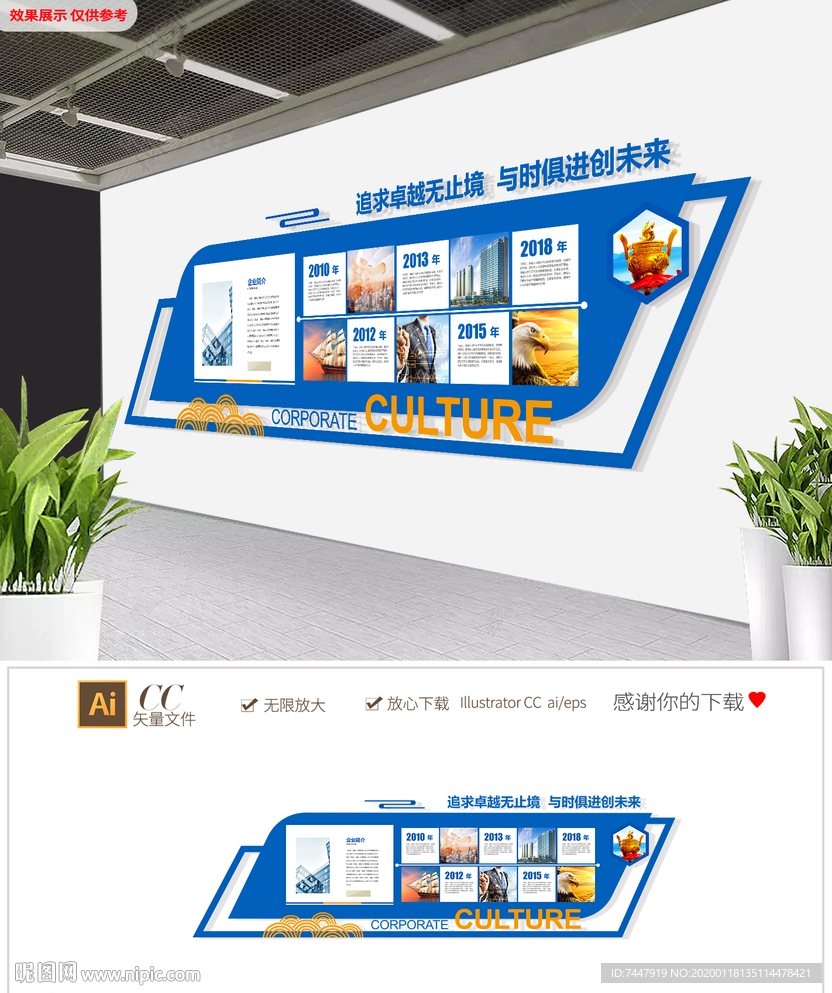 简约大气企业简介历程文化墙