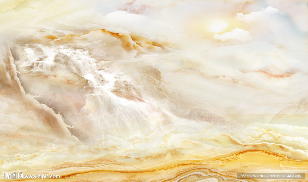 大理石纹山水背景墙