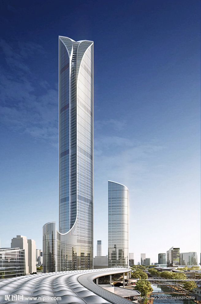 高层商务中心建筑效果图