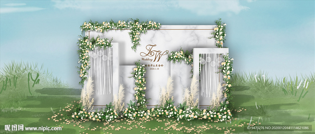 大理石户外迎宾区