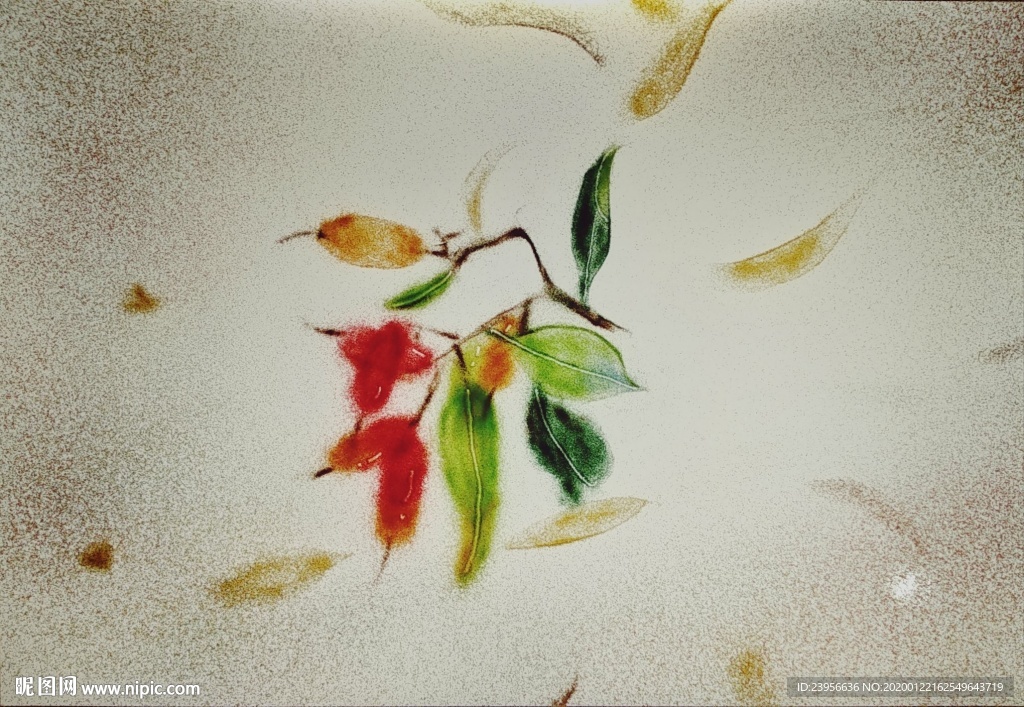 沙画最美动植物写实写意图