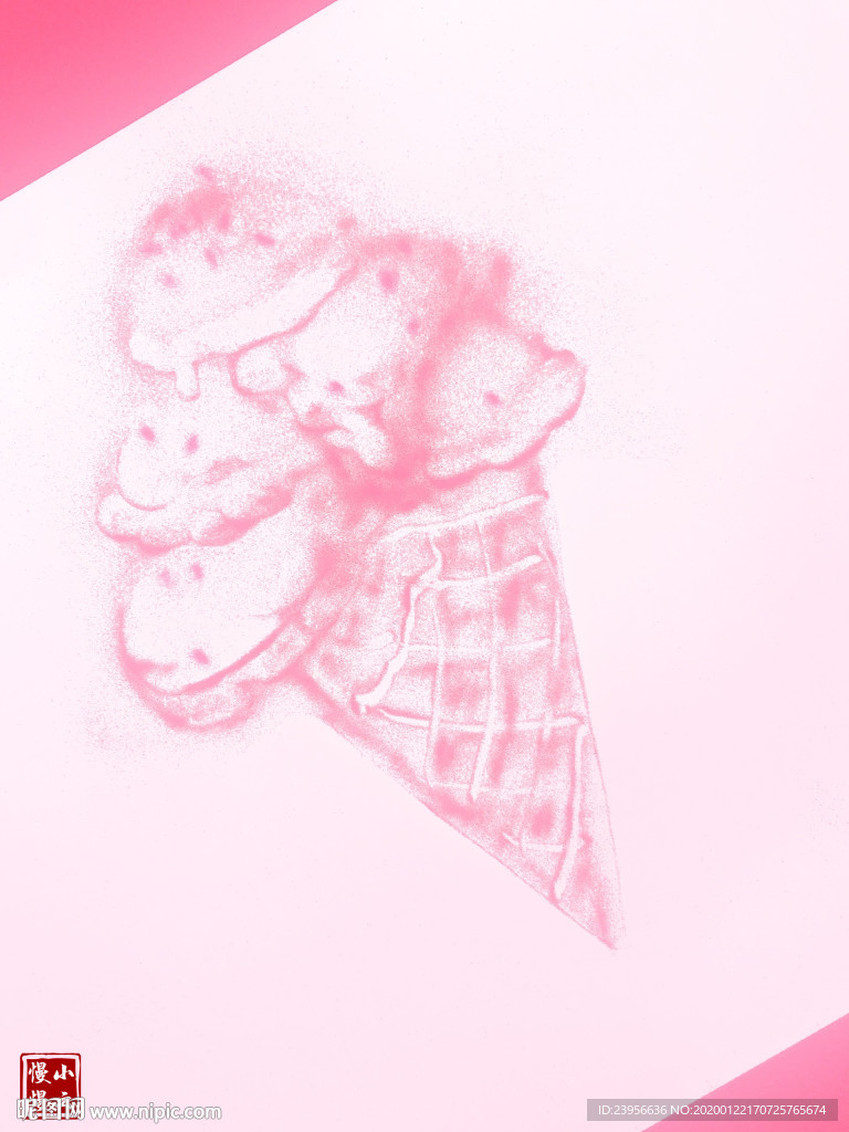 沙画最美美食系列图-冰淇淋