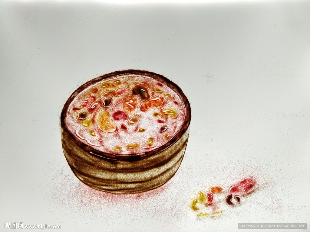 沙画最美美食系列图-粥