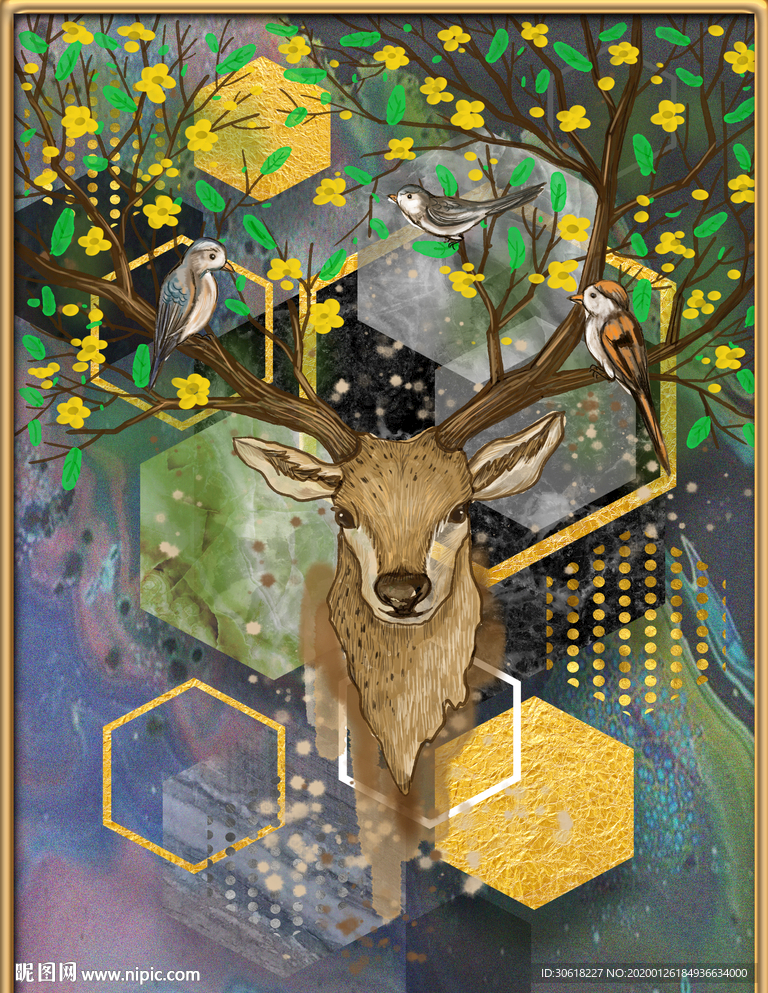 北欧装饰画珐琅彩