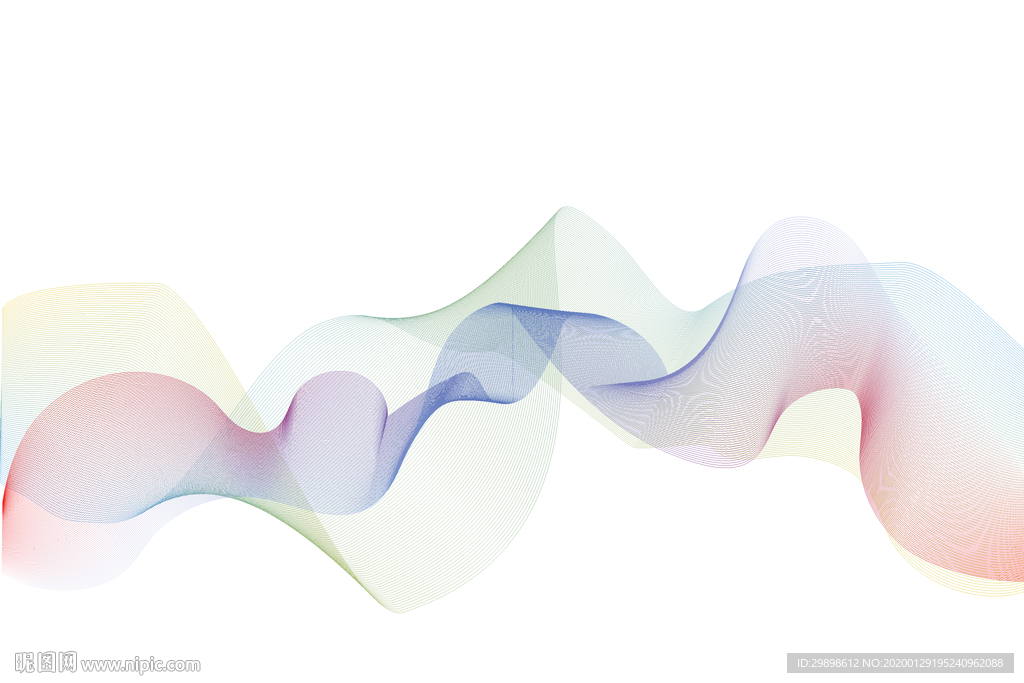 矢量图渐变彩色线条波纹背景图
