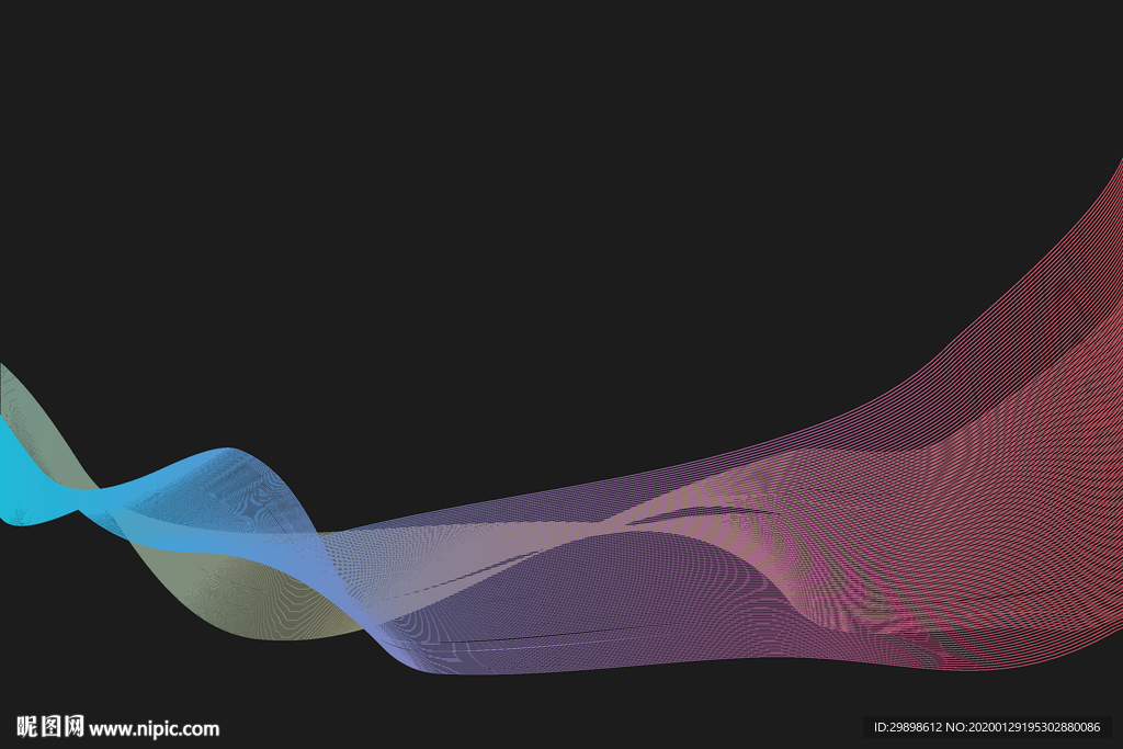 矢量图渐变彩色线条波纹背景图