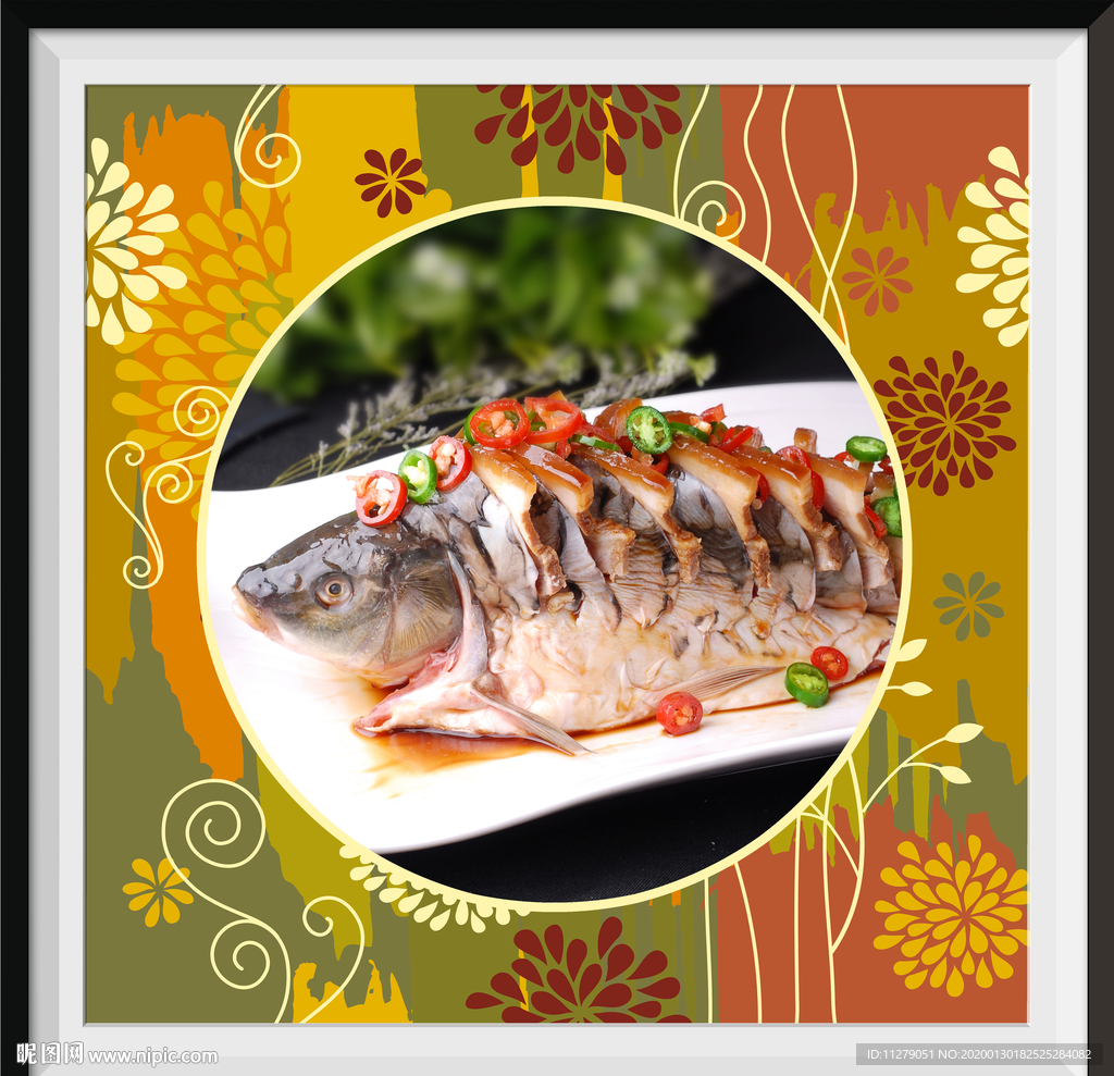 鱼美食装饰画海报