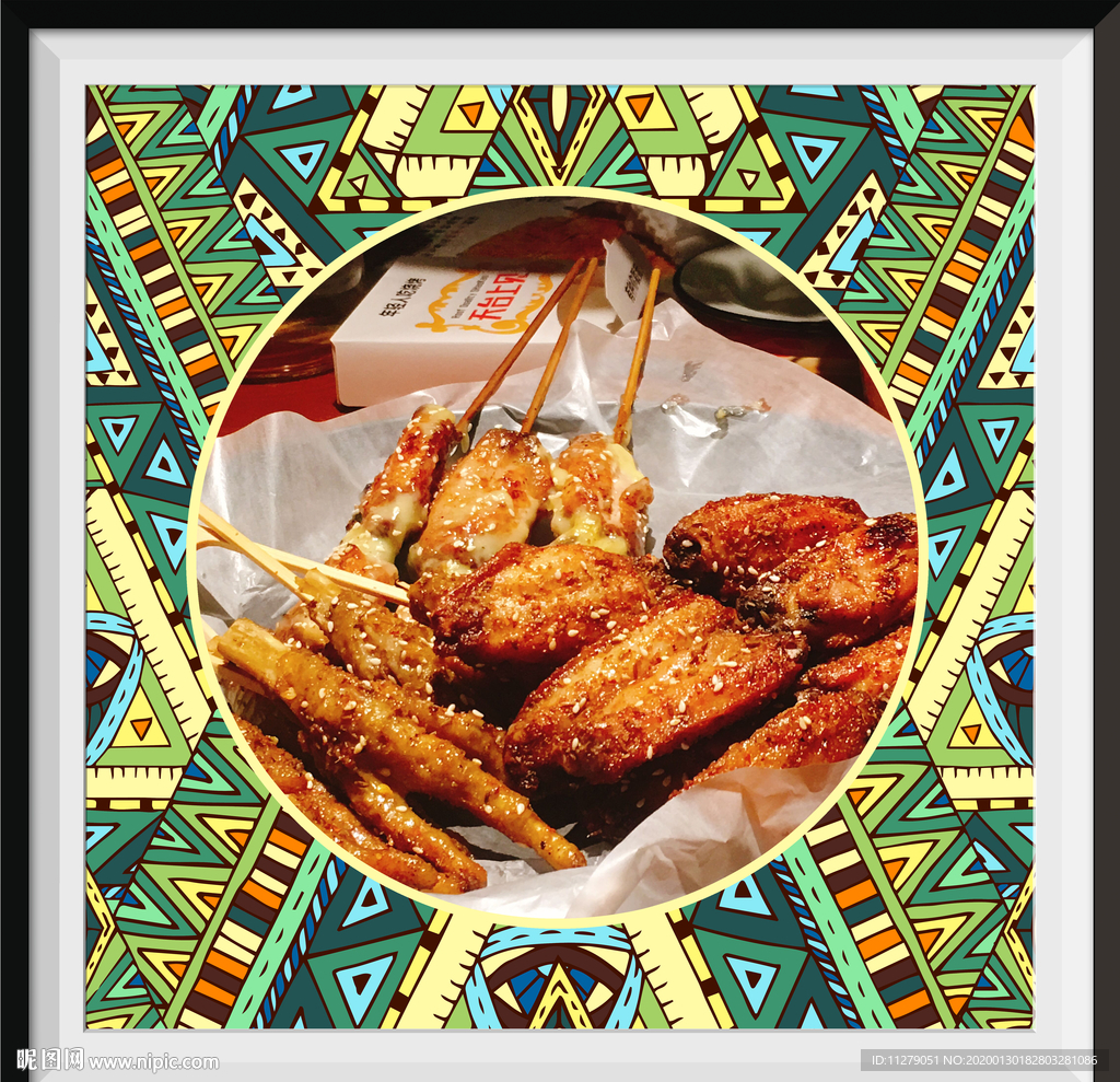炸鸡柳鸡翅装饰画