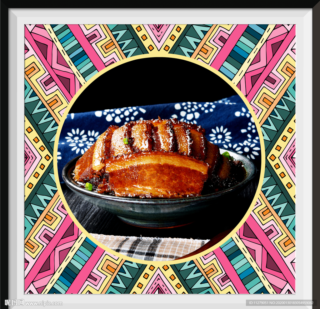 扣肉美食装饰画海报