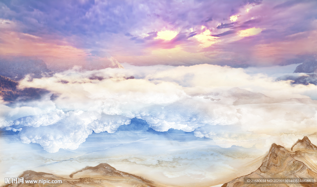 大理石纹山水背景墙