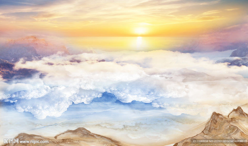 大理石纹山水背景墙