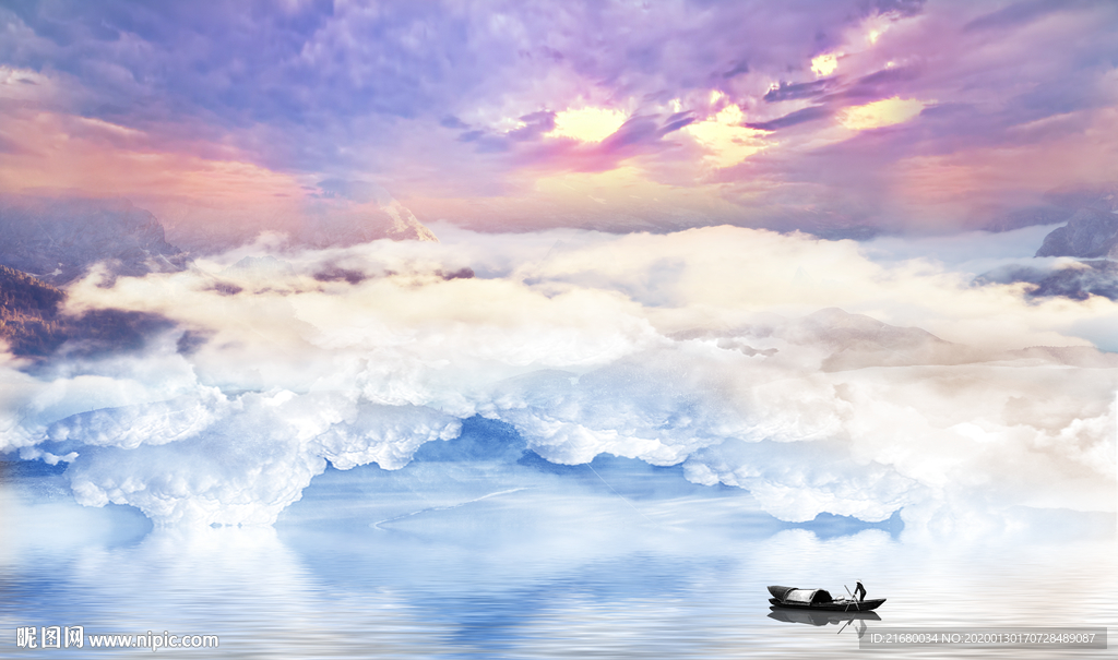 大理石纹山水背景墙