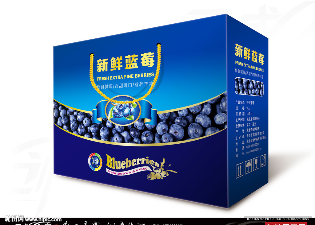 蓝莓 蓝莓包装 新鲜蓝莓展开图