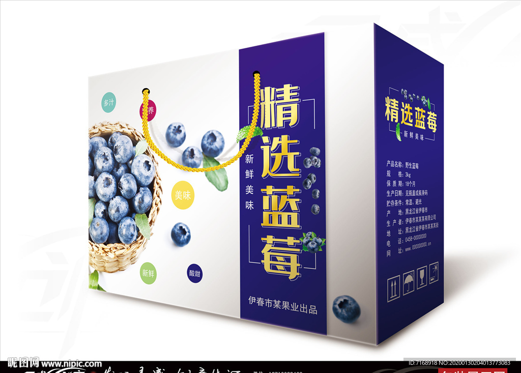 蓝莓 花青素 蓝莓包装 展开图