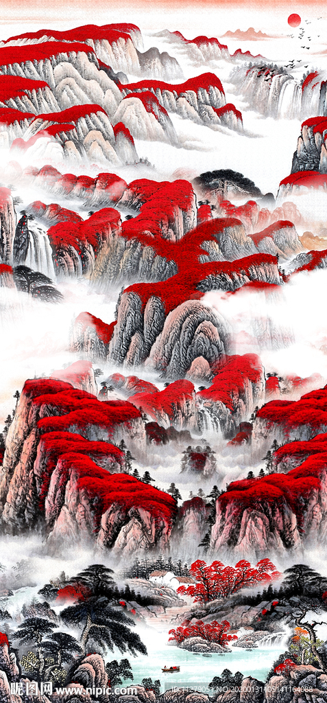 鸿运当头竖幅招财画