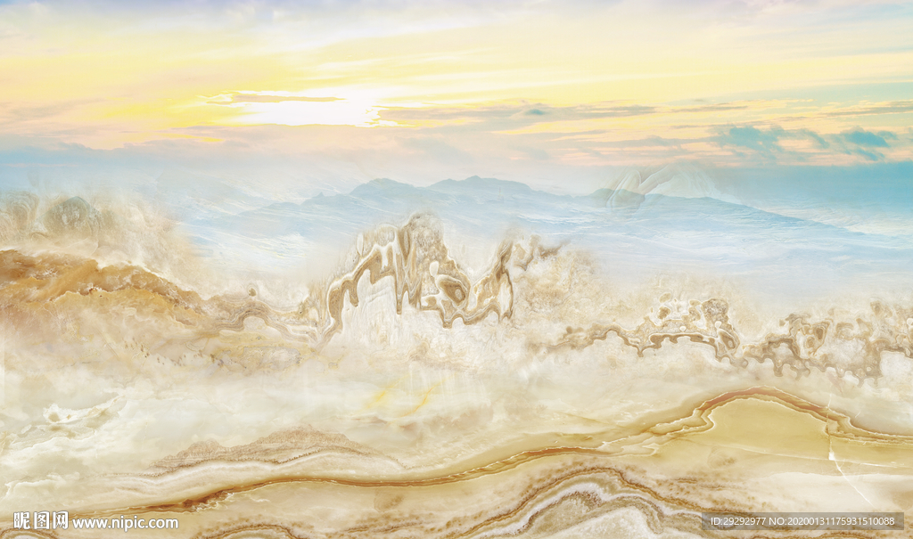 大理石纹山水背景墙