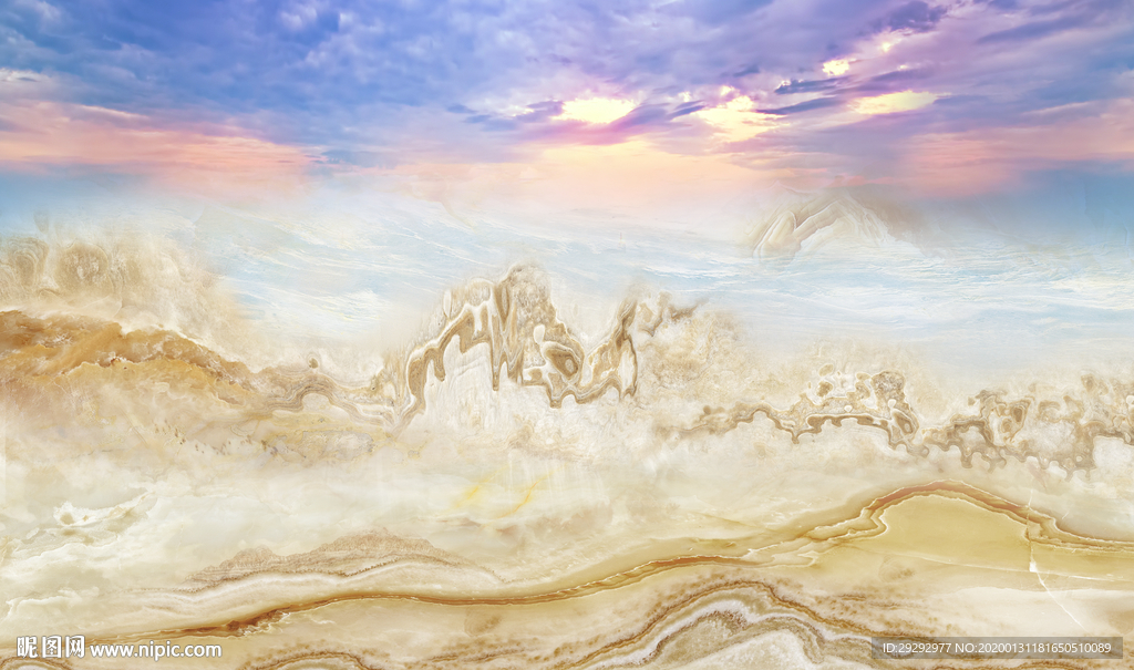 大理石纹山水背景墙