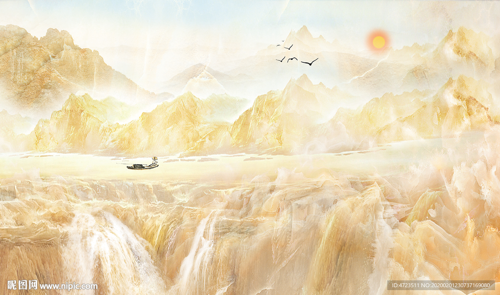 大理石山水石纹背景墙