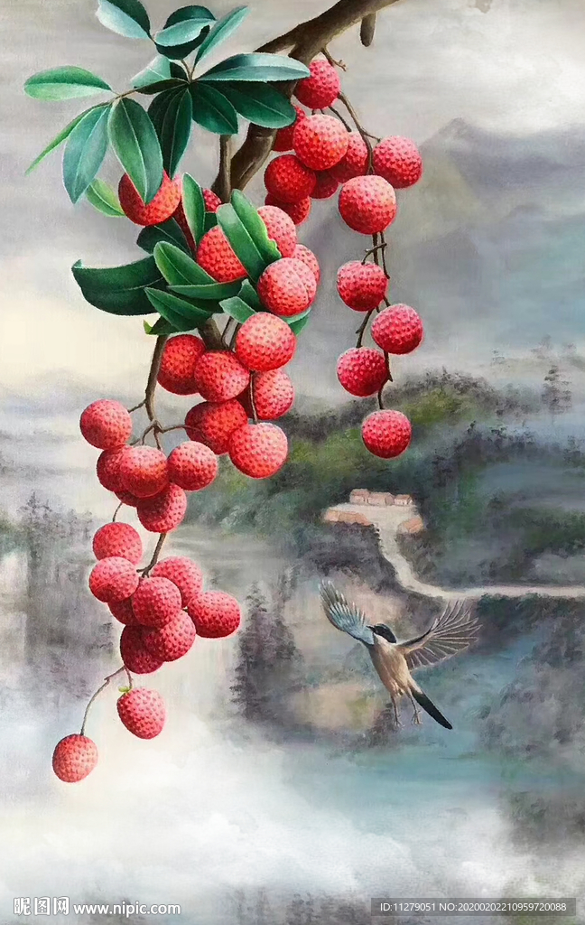 荔枝油画