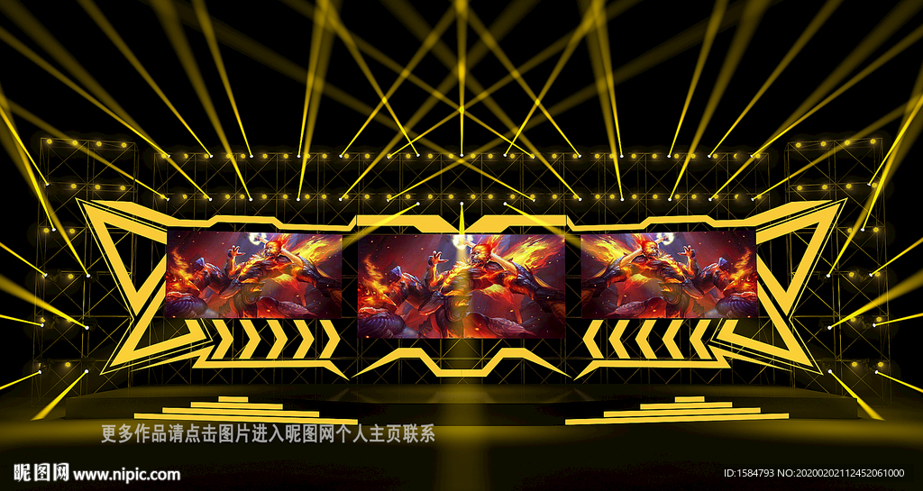 竞技比赛游戏对战舞美效果图