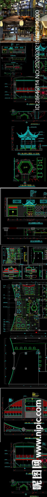 全套新中式茶楼CAD施工图